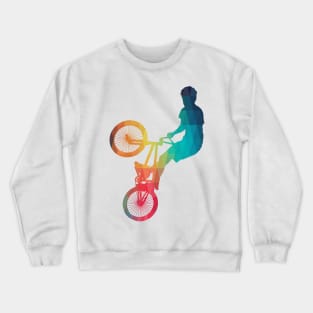 Rainbow BMX bike man Crewneck Sweatshirt